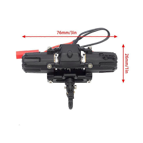 Metallisk Dubbelmotor Simulerad Vinsch för 1/10 RC Crawler Bil Axial SCX10 TRX4 D90 KM2 Uppgraderingsdelar A