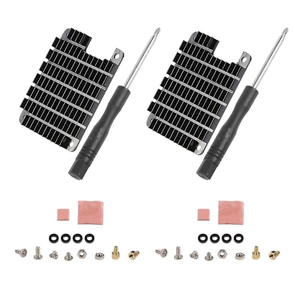 2 sæt køleplade aluminium radiator kølefinne til CM4 Compute Module 4 CPU køleplade med termisk
