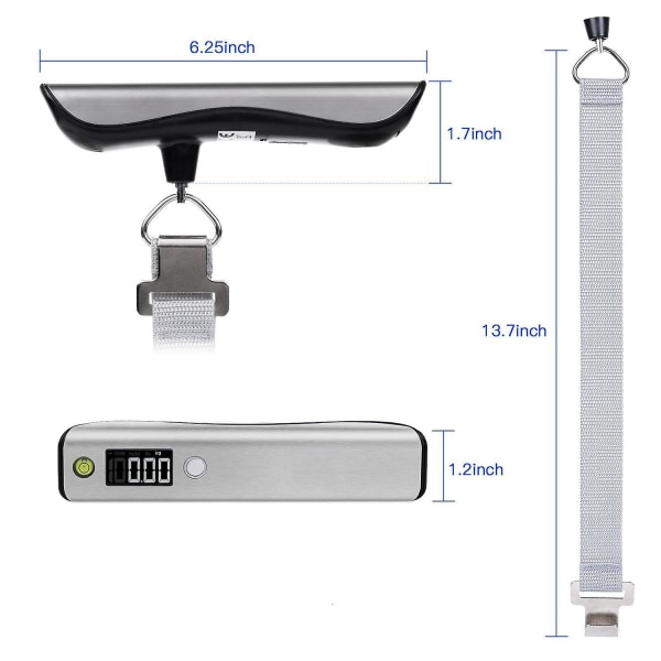 Bærbar mini koffertvekt Led-skjerm 50 kg/110lb digital for reiseveske hengende vekter