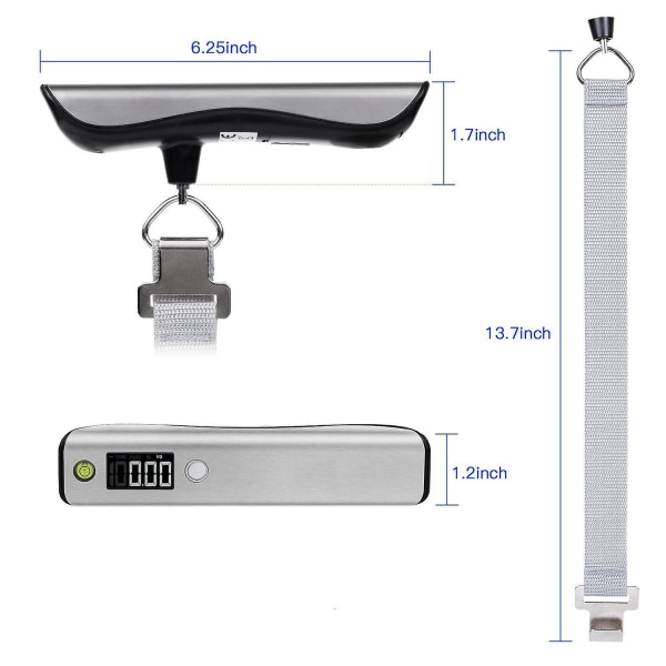 Bærbar Mini Koffertvekt LED-Skjerm 50kg/110lb Digital For Reiseveske Hengevekter Veiing