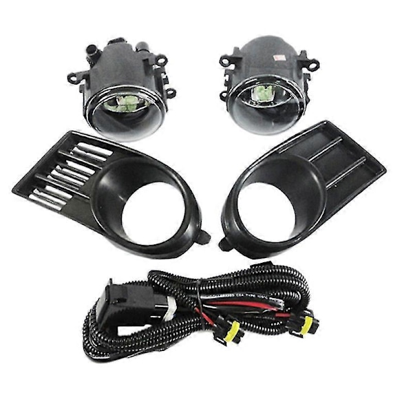 WJTG Frontfanger Tåkelys Tåkelykt Deksel med Pære H11 Bryter Ledning Bezel for Swift 2006 2007 2008 200J