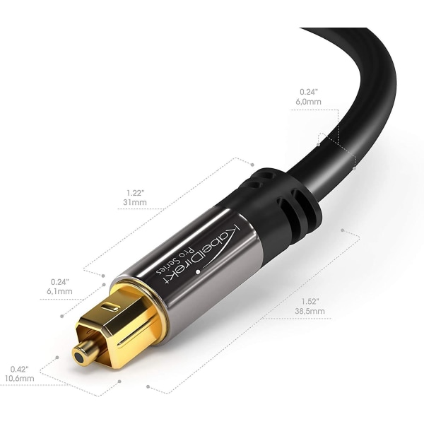 50 cm optisk digital ljudkabel / Toslink-kabel (toslink till Toslink,  fiberoptisk kabel för hemmabio, PS4, Xbox) Pro Series adf5 | Fyndiq