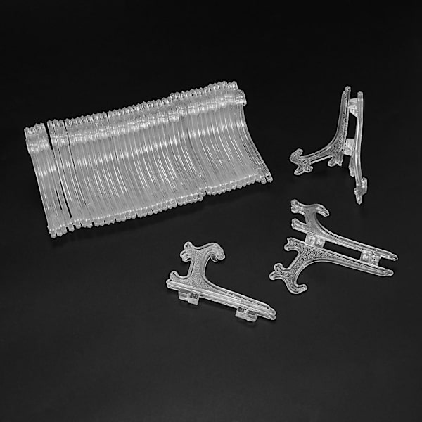3 tum Klar Plast Stativ för Kakor, Visningsstativ, Namnskyltshållare, Visningsställ (48-pack)