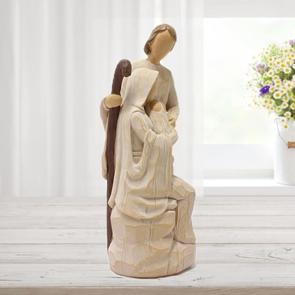 Pyhän perheen patsaat Jeesus Maria Katolinen uskonnollinen hahmohahmo Kodinsisustus kotiin syntymäkohtaukseen Chris