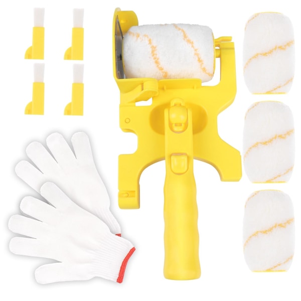 11pcs Paint Roller Brush Set Multifunctional Hand-held Clean-cut Paint Edger Roller Brush Portable