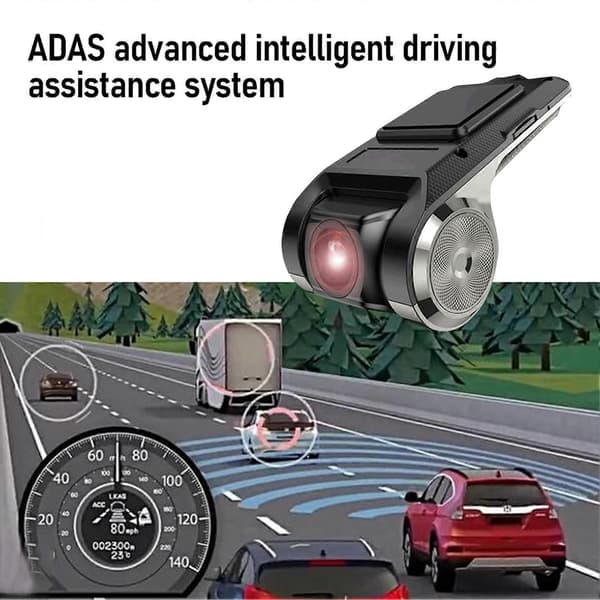 U2 Dash Cam Enkelt Linse Navigasjon Full Høy Klarhet USB ADAS Bil DVR for Android