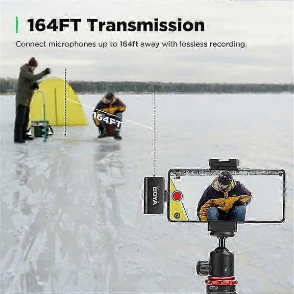 BOYA Omic-U 2 Sender + 1 USB-C Mottaker, Knappformet Trådløs Lavalier-mikrofon