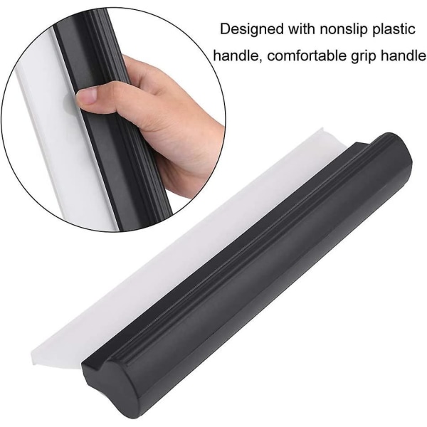 Bilvannskraper,bil silikon T-stang vannbladsnal Viskerskraper Clean Window Cleaner (1stk, svart)