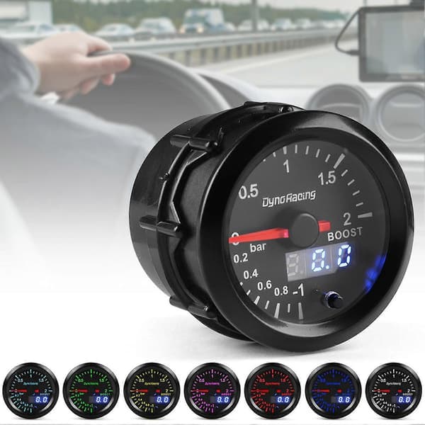 Turbo Boost Måler Dobbelt Display 2 Bar Med Boost Sensor 52mm 2 Tommer Turbo Trykmåler Til Bil
