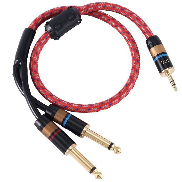 Hifi-kabel 3,5 mm Convert Dual 6,5 mm Audio Aux-kabel 3,5 til 6,5 mobil computer lydkort mixer Ca