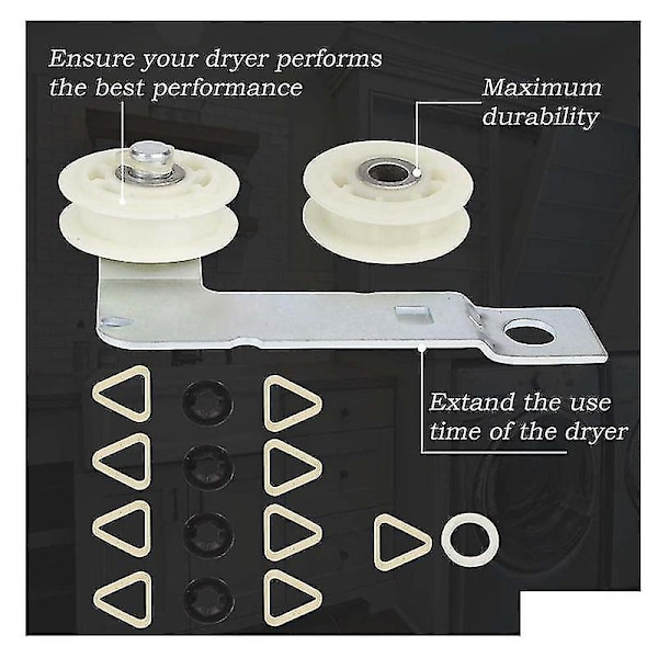 4392067 Tørretumbler Reparationssæt & w10837240 Tørretumbler Løbehjul, 279640 Løbehjul Remhjul Kompatibel Whirlpool, erstatter 4