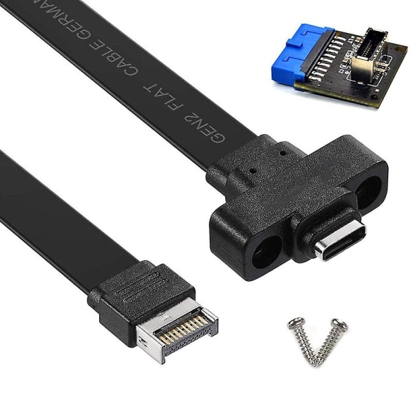 USB 3.1 Typ C Frontpanel Header-förlängningskabel 50 Cm, USB 3.1 Typ E till USB 3.1 Typ C-kabel, gen