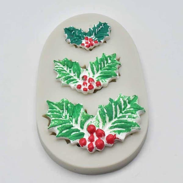 Julekristtornbladform Silikon Sjokolade Godteri Form Muffins Baking Holdbar