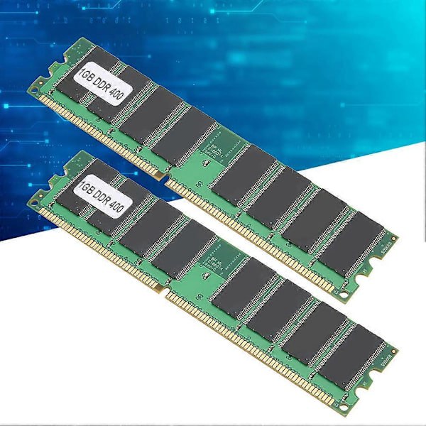 2 st Minnesmodul Stationär Dator Dubbelsidig 16-kärnig DDR 1GB 400MHZ PC-3200 YEMMA
