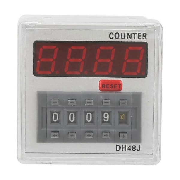 DH48J 220VAC Digital Tæller Relæ LED Display 1-999900 8-Pin YEMAA