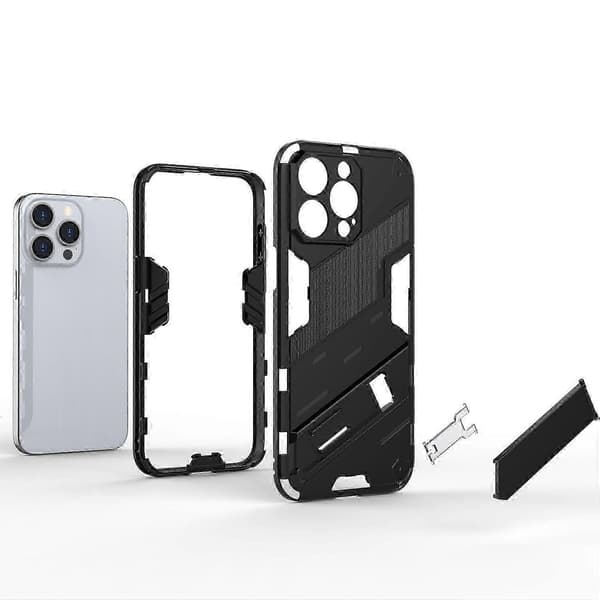 Til iPhone 16 Pro-deksel PC+TPU Støtsikkert telefondeksel med støtte -