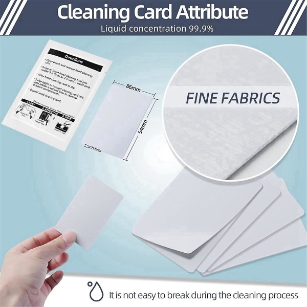 Rengjøringskort for kortleser - Dual Side Credit Card Reader Cleaner, Cr80 Card Reader Cleaner Pos Cle