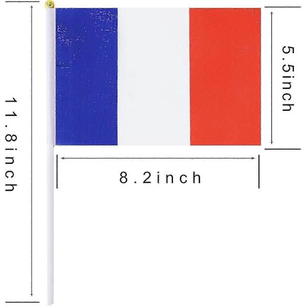 25-pack Handhållen Liten Mini Flagga Fransk