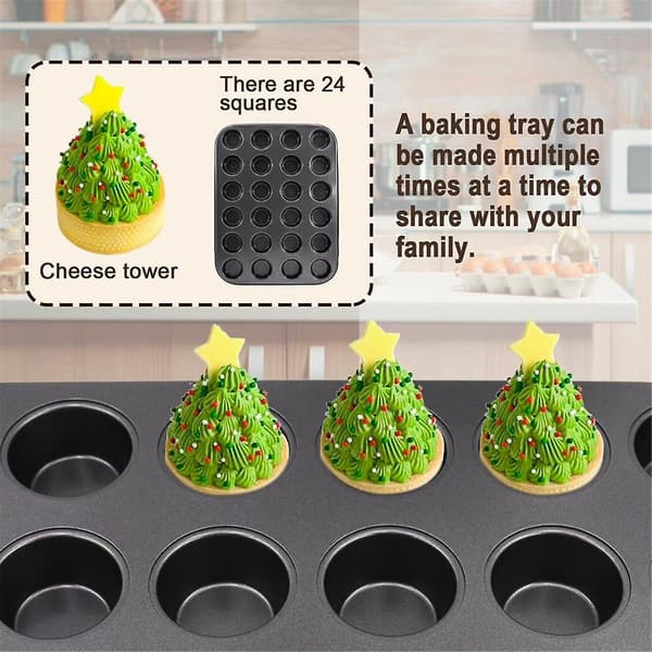 2-pack Premium Nonstick Bakeware 24-koppars, Mini Muffin Pan, Diskmaskins- och Ugnssäker