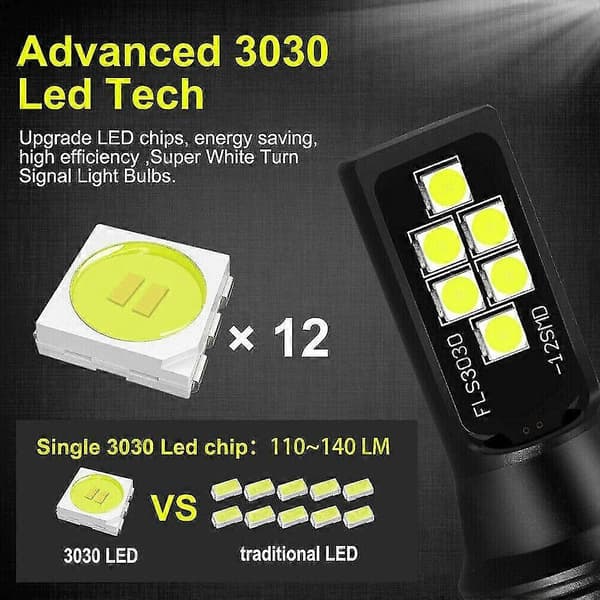 2x Hb4 9006 Led Tåkelyspære Avansert 3030 Smd Kjørelys