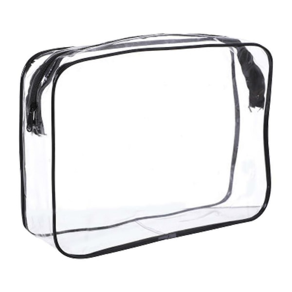 Vedenpitävä set läpinäkyvä toalettitarvikepussi, meikkipesupussi (musta + läpinäkyvä 1 kpl