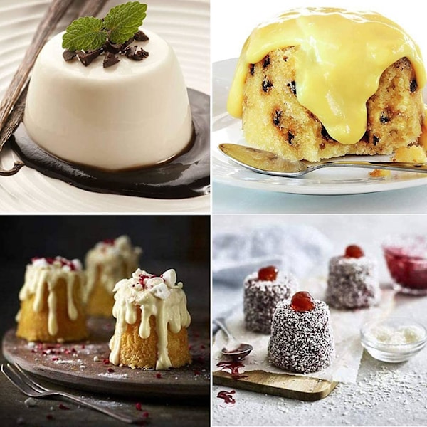 6 stk Aluminium Dariol-former Bakekopp Dariole Pudding Dessert Creme Former Runde Non-stick Egg Tart