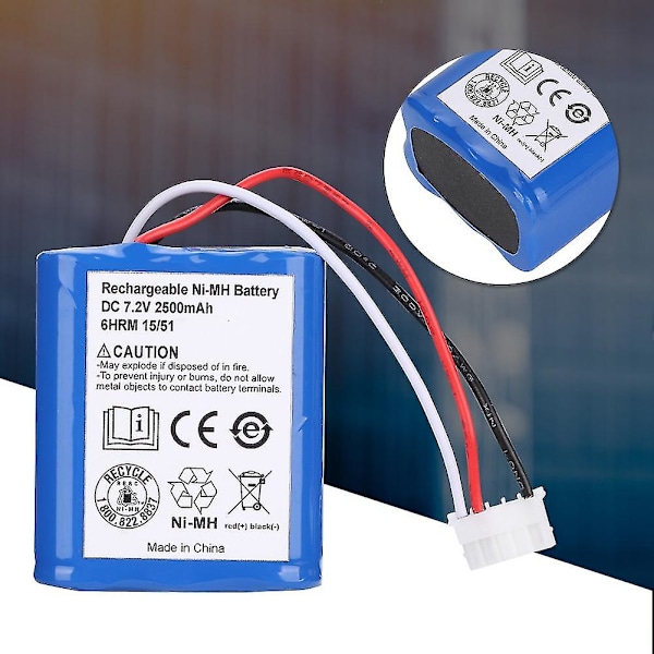 Høykvalitets 7.2V 2.5Ah Ni-MH Oppladbart Batteri for iRobot Roomba Braava 380 380T