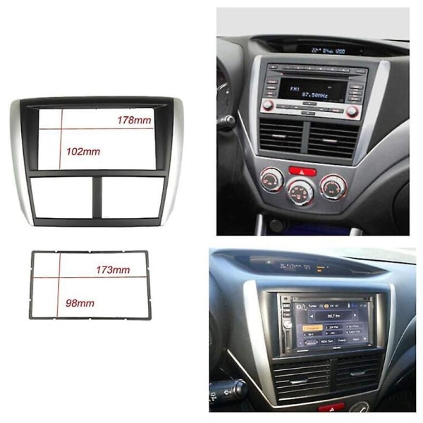 Dobbel DIN Bilradio Fascia for Forester 2008-2012 Impreza 2007-2012 Radio Stereo Dash Installasjon