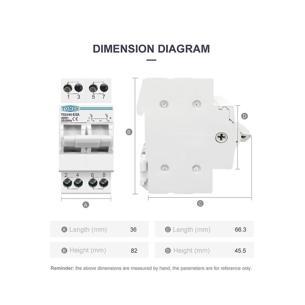 To219g 2p 63a Manuell Överföringsisolerande Brytare Interlock Säkerhetsbrytare