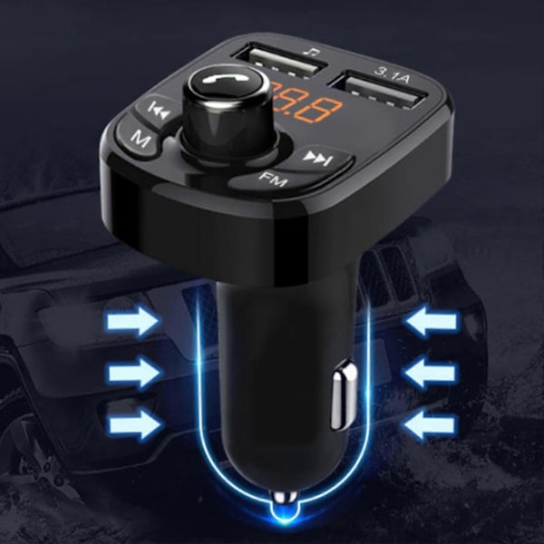 Dobbelt USB-port Bil MP3 Afspiller Bluetooth-kompatibel Auto Telefonoplader til Smartphones til iPhone