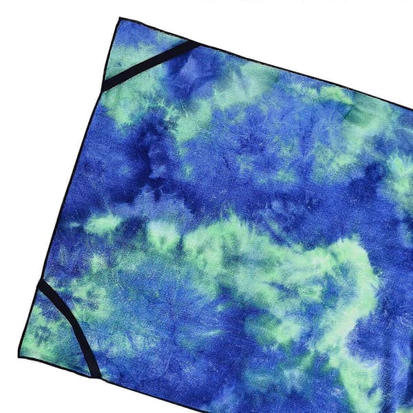 Strandstolsöverdrag med sidofickor Poolhandduk Solstolöverdrag Mikrofiber Tie Dye Strandhandduk för Semester, Solbad Green
