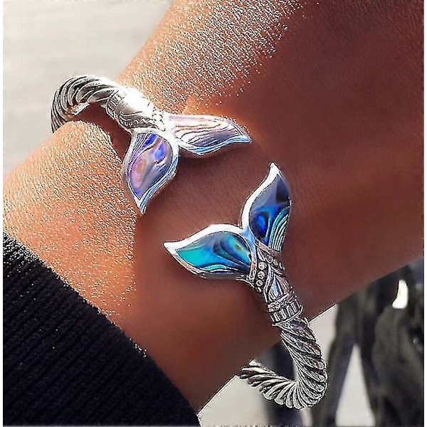 Sølv Havfruehale Armring Armbånd Dame Mote Smykker