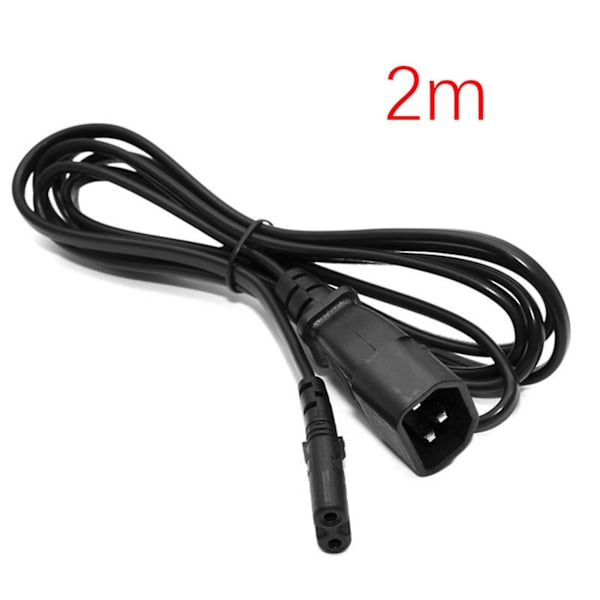 2x IEC 3-polet C14 Han til C7 Hun Konverter Adapterkabel til PDU UPS Kedel (2,0 m)