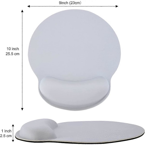 Ergonomisk Ljusgrå Musmatta med Handledsstöd för Dator, Liten Söt Musmatta med Handledsstöd Musmatta för Laptop & Skrivbord (Li