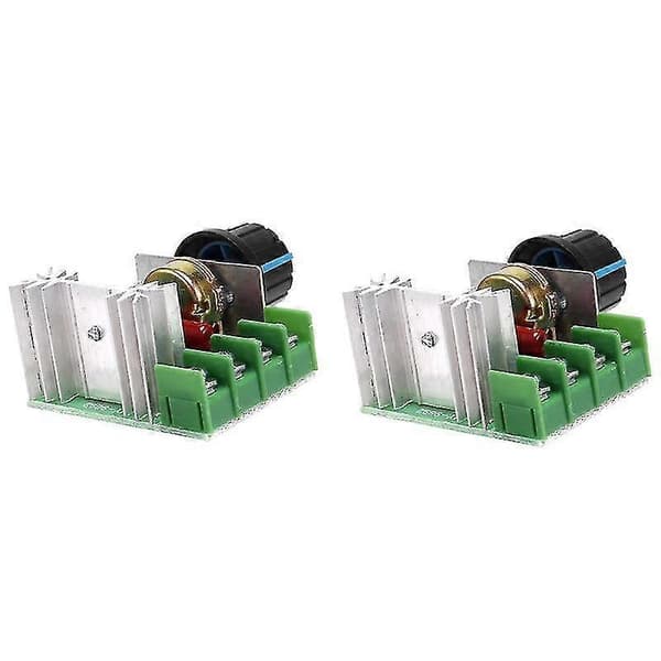 2 stk. hastighedsregulator til vekselstrømsmotor AC 220V 2000W Thyristor motorhastighedsregulering justerbar effekt Co