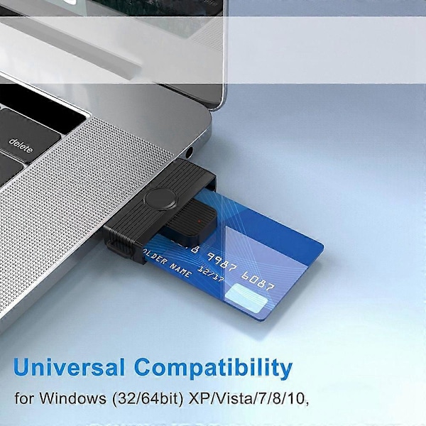 USB 2.0 Smart Card Reader Bankkort SIM-kortläsare ID-kortläsare Smart Card Reader för PC Dator