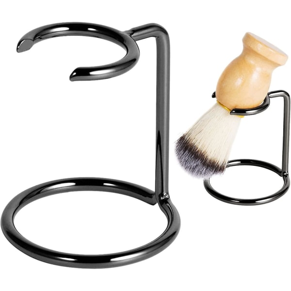 Barberbørstestativ Holder til barberhøvel i rustfritt stål Barbertilbehør for salongbruk og hjemmebruk (2 stk)