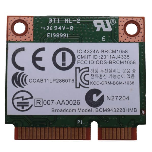 2x Dubbelbands 802.11a/b/g 300mbps Wifi Trådlöst Kort Bluetooth 4.0 Halv Mini Pci-e Notebook Wlan 2.4