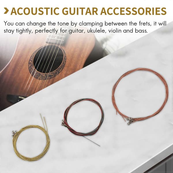 Guitar Tilbehørspakke Inkluderende Akustisk Guitarstrenge Capo Stemmer Picks String Winder Guitar Sadd