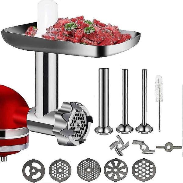 Metal Madhakker Tilbehør til Kitchenaid Røremaskine, Kødhakker Tilbehør Inkluderer Pølse