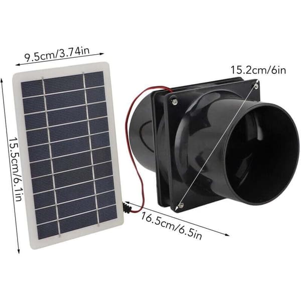 OEM – 10W Solar Udsugningsventilator – 12V Solpanel – Nem Installation til Drivhuse, Autocampere og Hønsehuse – Vægt 345g