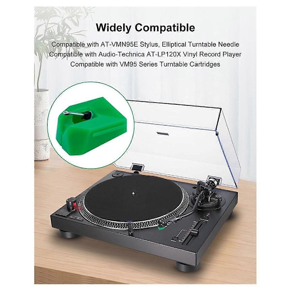 Platespillernål for Audio-Technica AT-VMN95E Stylus, Elliptisk platespillernål for AT-LP120X