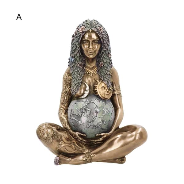 1/2 stk. Moder Jord Kunst Statue Polyresin Figur Moder Jord Statue 15 cm