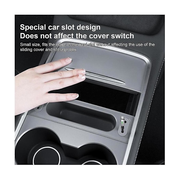 For Model 3 Model Y 2019-2023 Bil Senterkonsoll Dokkingstasjon USB Hub Oppbevaringsboks Organizer Tilbehør