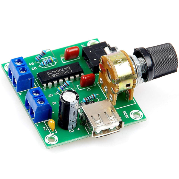 Mini-tehovahvistinlevy 5W+5W HiFi kaksikanavainen PM CM2038 5V USB-virtalähde Audiovahvistin