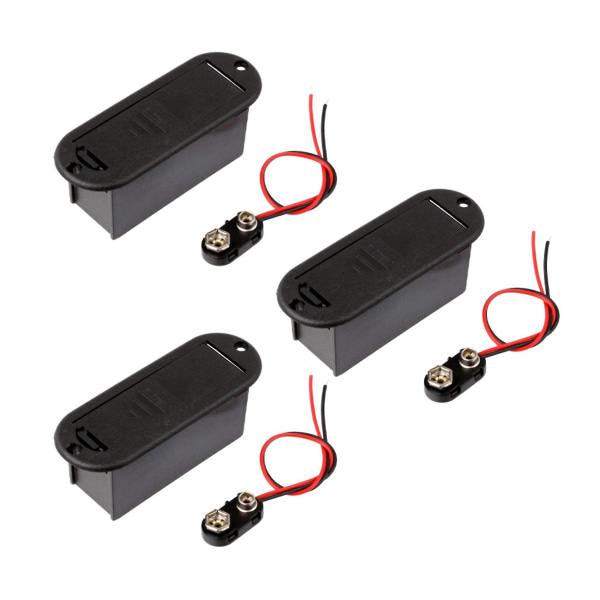 3x 9V Batteriholderkasse til Aktiv Guitar Bas Pickup