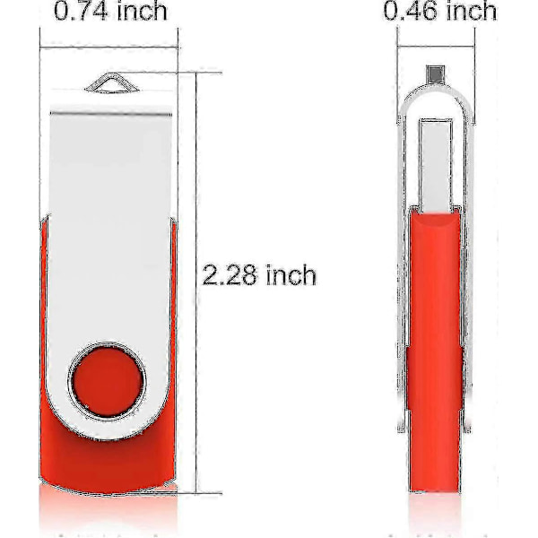 10-pack USB-minnen USB 2.0 USB-stickor Bulk Pack Vridbar Minnessticka Vikbar Lagring Jump Drive Zip Drive