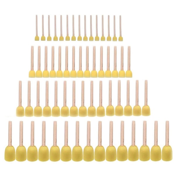 60 pieces of round paint foam sponge brush set painting tools, brush set, suitable for children's handicrafts