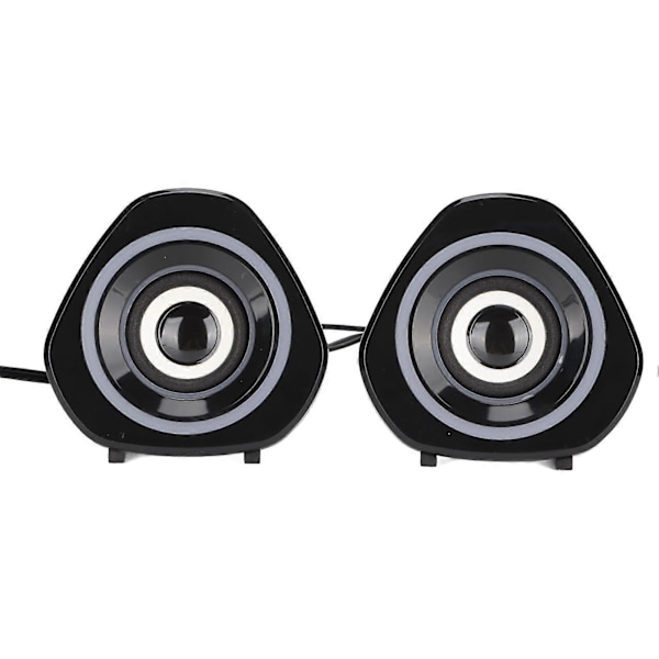 Skrivbordshögtalare USB-driven Tung Subwoofer Skrivbord Mini LED-högtalare för PalyStation4 Dator Laptop Svarta Lampor