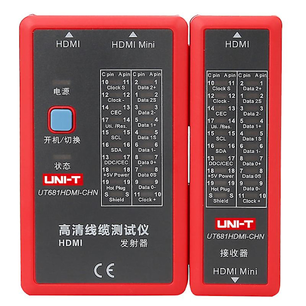 UNI-T UT681HDMI Kabel Lan Testare Nätverk HDMI/MINI-HDMI test Fullständig display/Skanningstestläge Manuell/Auto Avstängning LED-Display CE